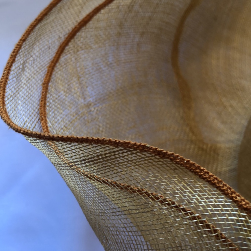 Something Special Sinamay gold Straw Wide Brimmed Fancy Summer Hat Large flower - Picture 6 of 12